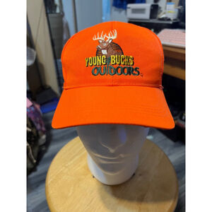 Vintage Youth Buckmasters Hat Cap Orange Adjustable